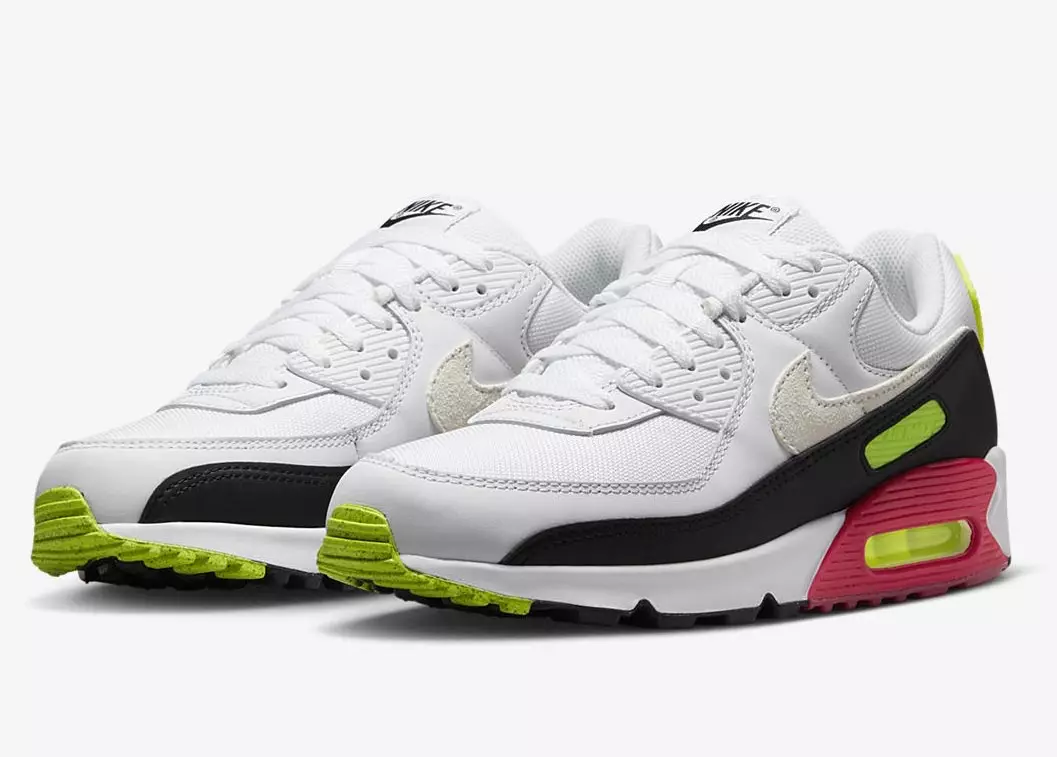 Nike Air Max 90 valge Volt Rush roosa DQ4071-100 väljalaskekuupäev