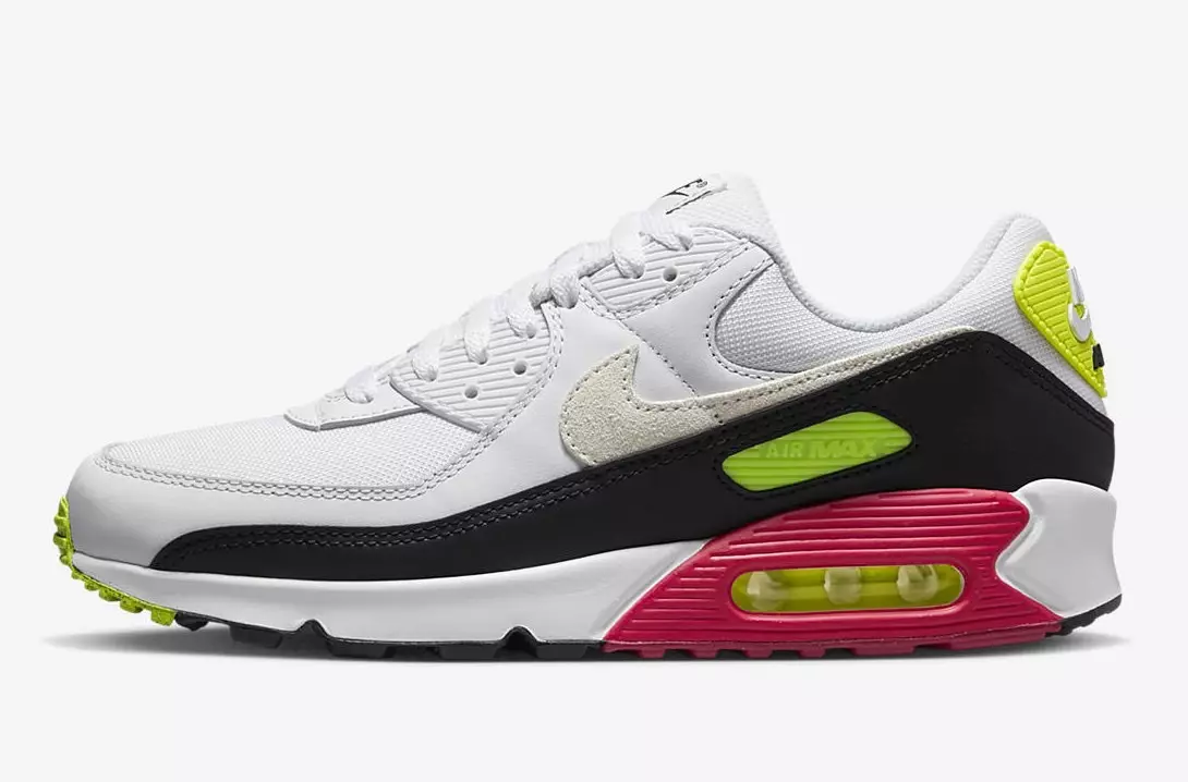 Nike Air Max 90 valge Volt Rush roosa DQ4071-100 väljalaskekuupäev