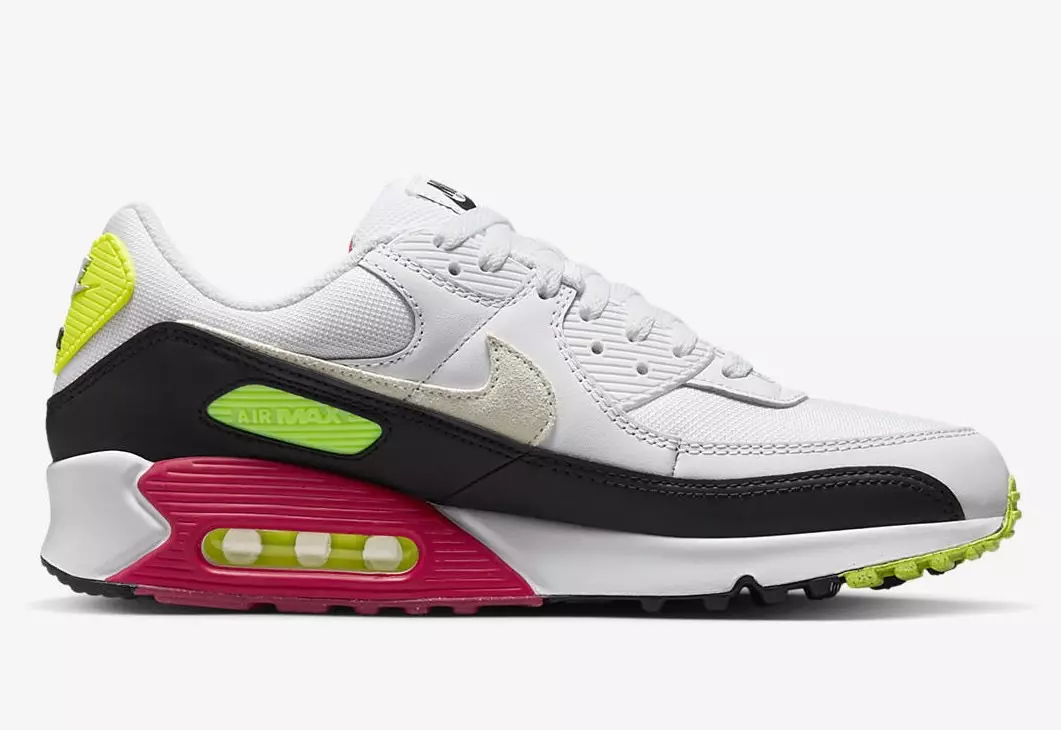 Nike Air Max 90 White Volt Rush Pink DQ4071-100 Data e publikimit