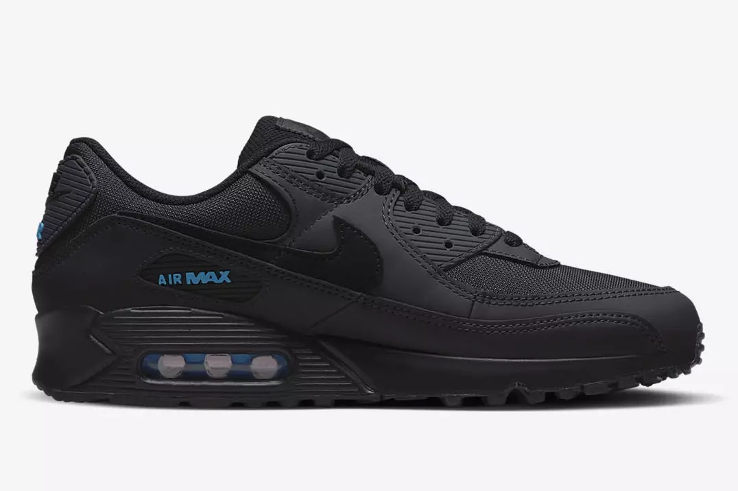 Nike Air Max 90 sötét füstszürke fekete lézerkék DQ4071-002 Megjelenés dátuma