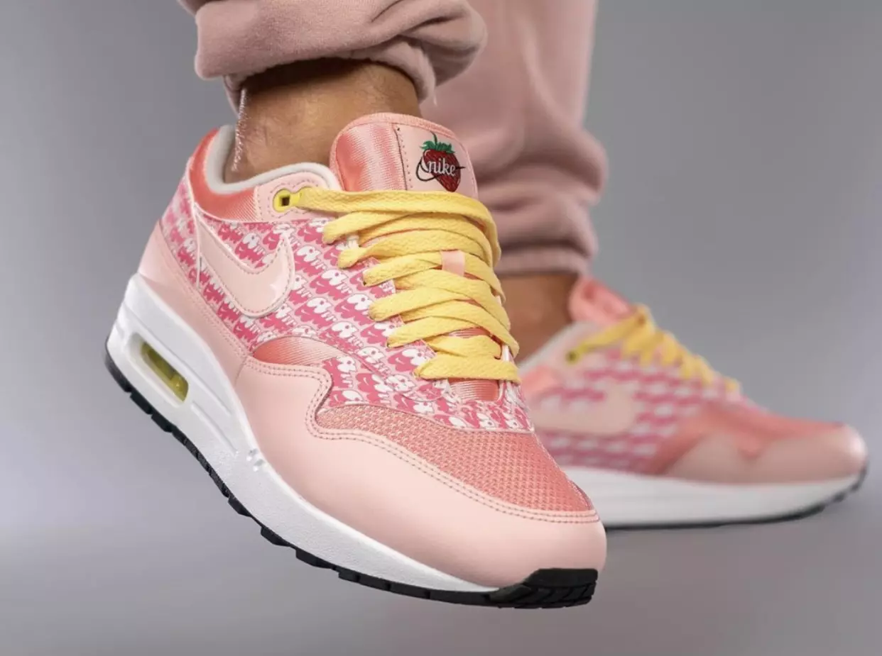 Nike Air Max 1 Strawberry Lemonade CJ0609-600 Թողարկման ամսաթիվ On-Feet