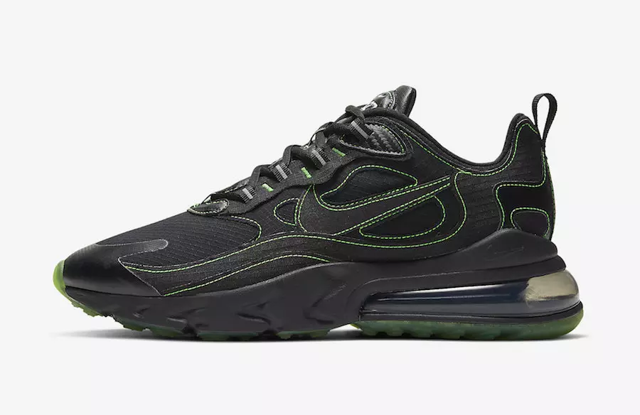 Nike Air Max 270 React Black Electric Green CQ6549-001 Útgáfudagur Verð