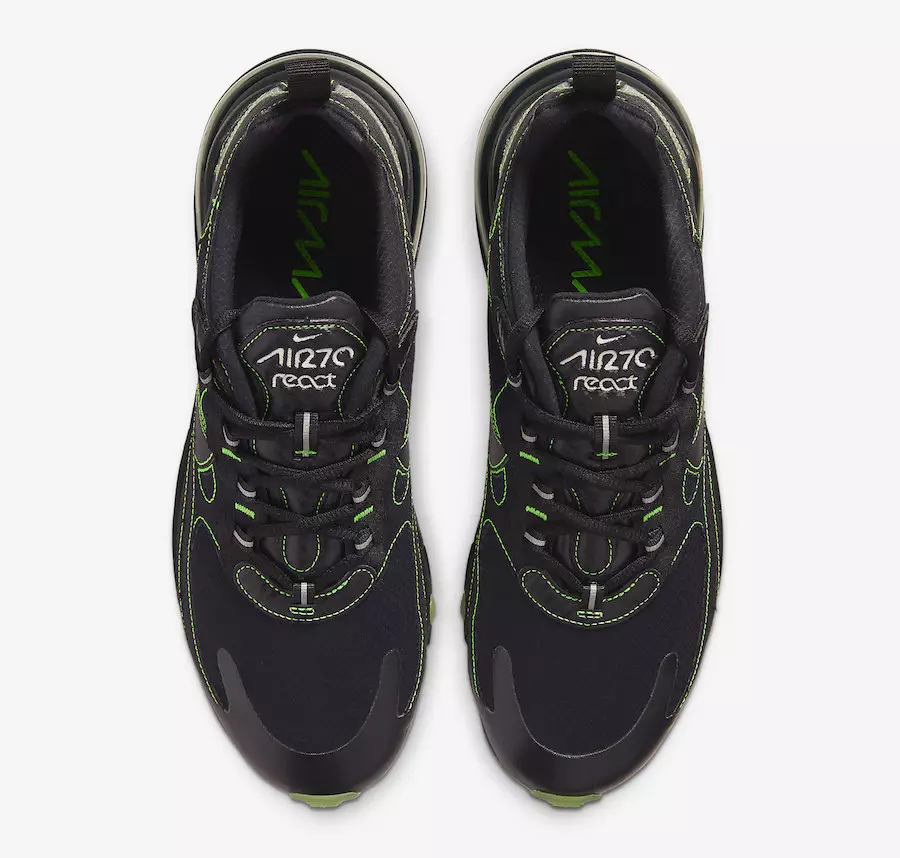 Nike Air Max 270 React Negre Verd elèctric CQ6549-001 Data de llançament Preu