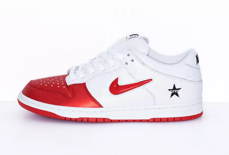 Supreme Nike SB Dunk Low Red White Data de llançament