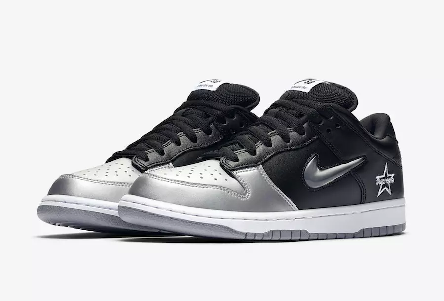 Supreme Nike SB Dunk Low Metallic Silver CK3480-001 2019 Udgivelsesdato