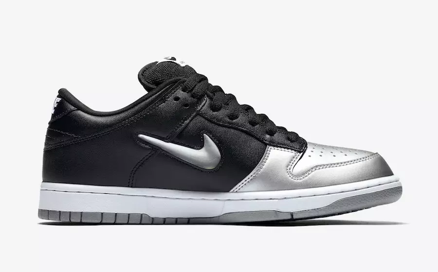 Supreme Nike SB Dunk Low Metallic Silver CK3480-001 2019 Tarehe ya Kutolewa