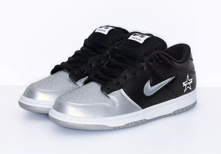 Supreme Nike SB Dunk Low Silver Black Megjelenés dátuma