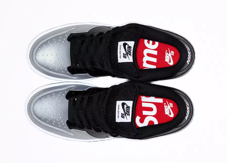 תאריך שחרור Supreme Nike SB Dunk Low כסף שחור