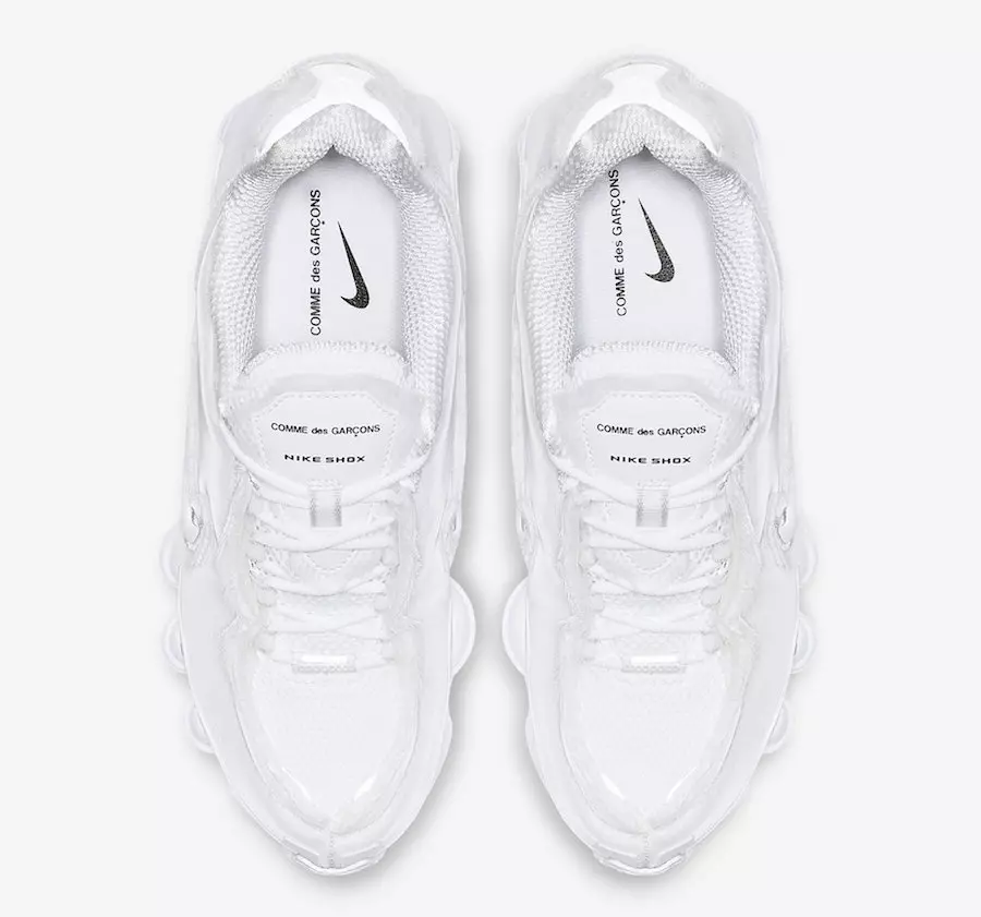 CDG Nike Shox TL White CJ0546-100 מעלדונג טאָג