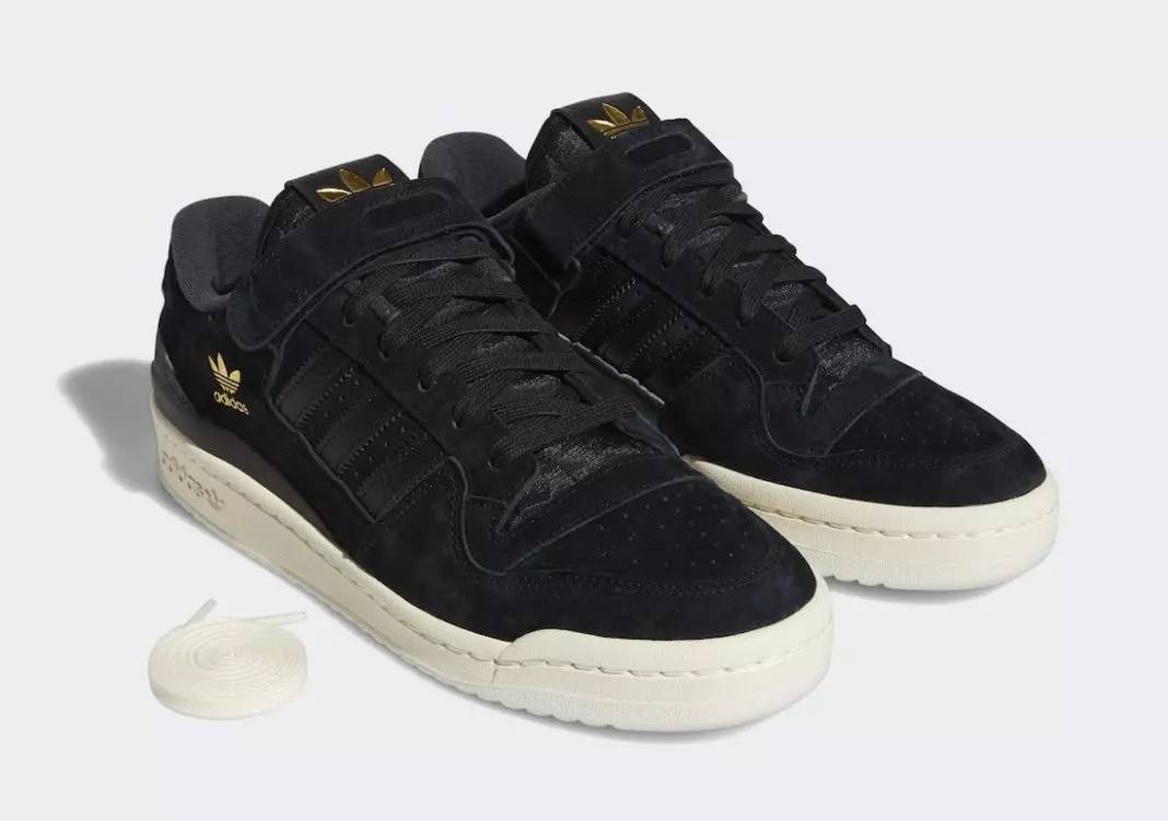 adidas Форум 84 пасти сиёҳ Suede Q46366 Санаи озод