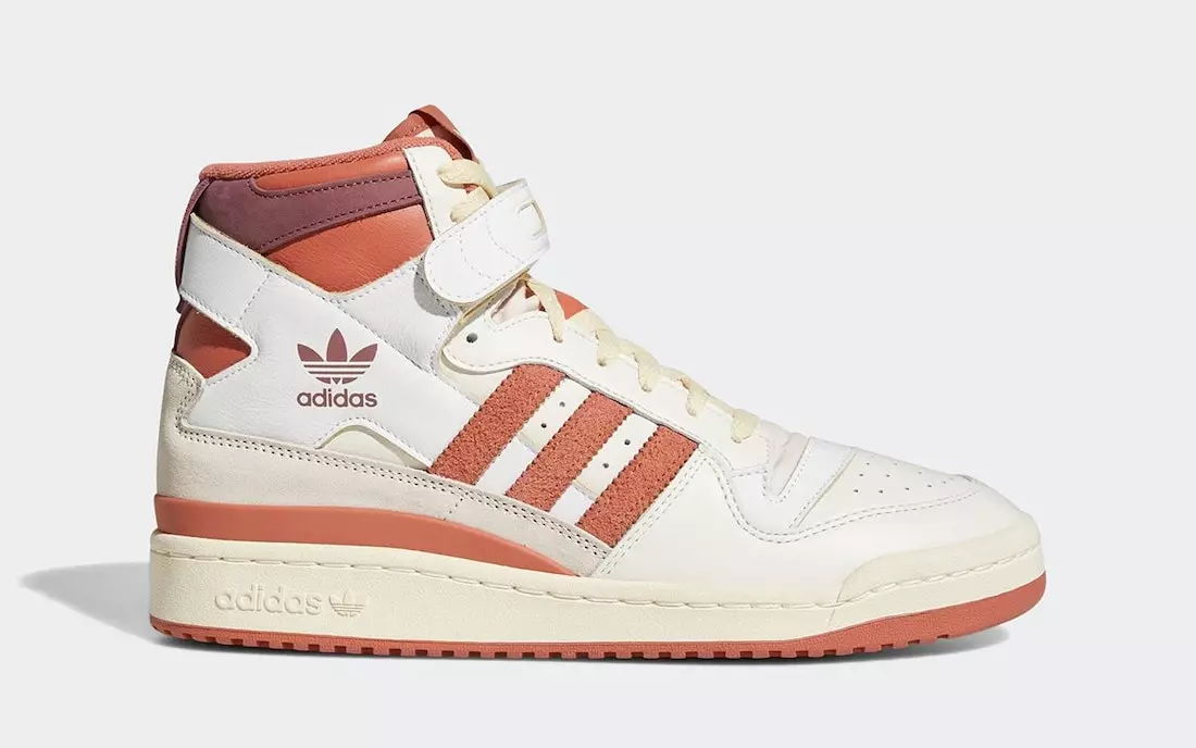 adidas Forum 84 High Surfaces in Sail and Orange