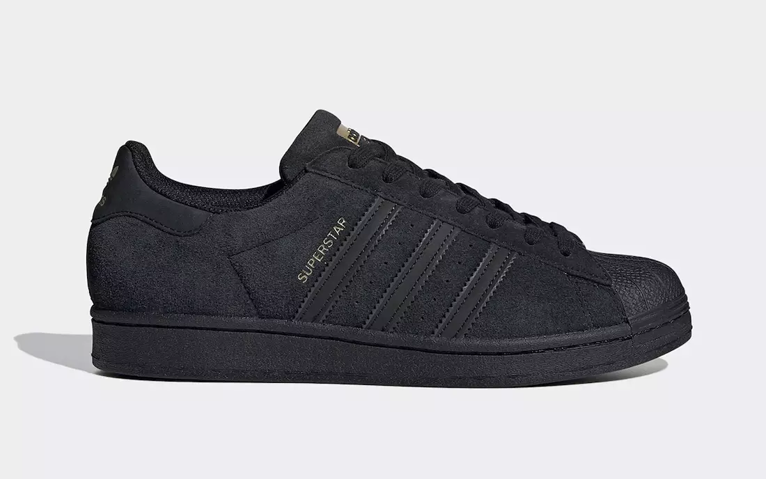 Adidas Superstar у чорній замші