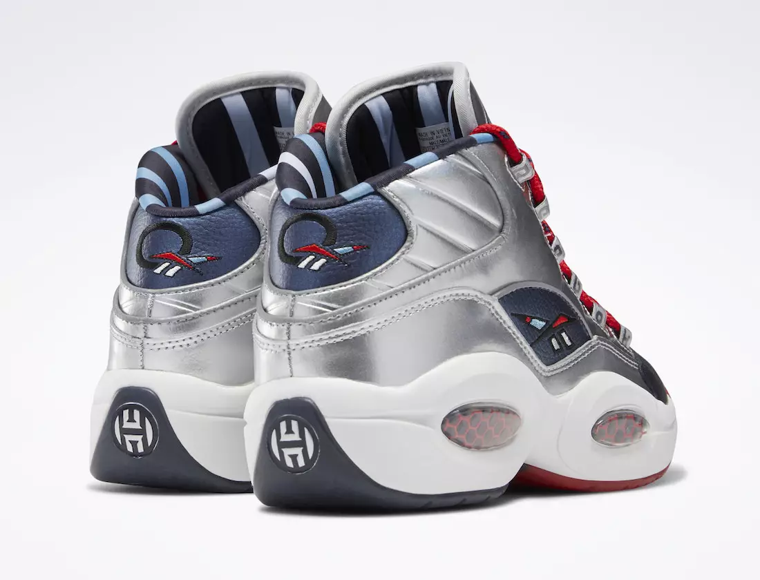 Reebok Question Mid OG жолугат OG Silver Navy Red FZ1366 Чыгарылган күнү