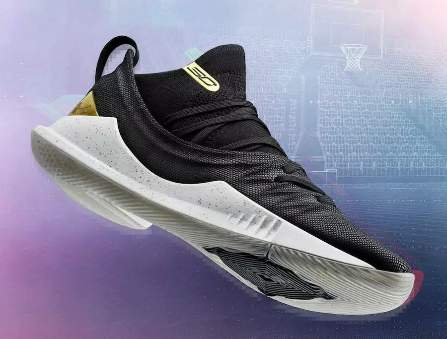 UA Curry 5 Championship Pack Schwarzes Gold