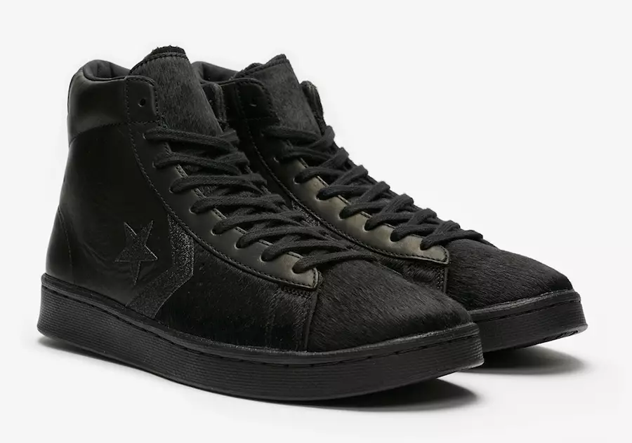 Converse Pro Ġilda Mid Iswed Pony Hair Rilaxx Data