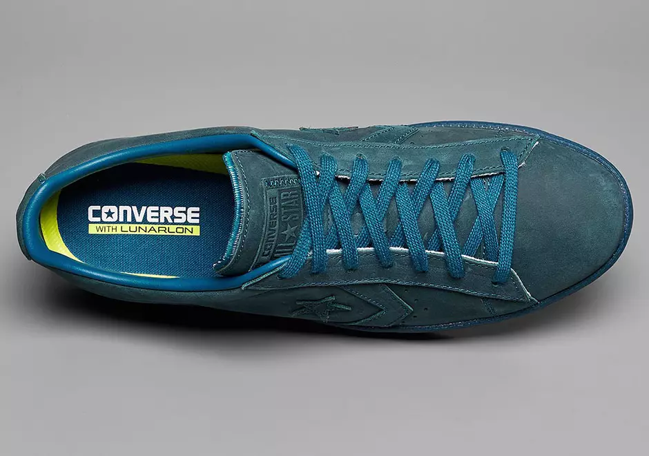 Converse Pro Leather Ox Ziegelrot Blau Lagune