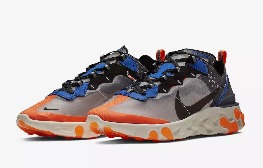 Nike React Element 87 Thunder Blue Total Orange AQ1090-004 Udgivelsesdato