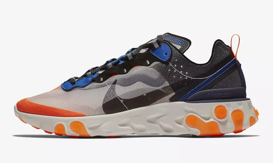 Nike React Element 87 Thunder Blue Total Orange AQ1090-004 Data di rilascio