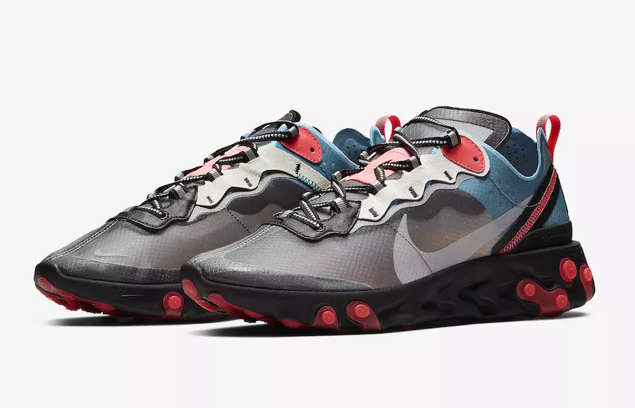 Nike React Element 87 Blue Chill Solar Red AQ1090-006 Чыгарылган күнү