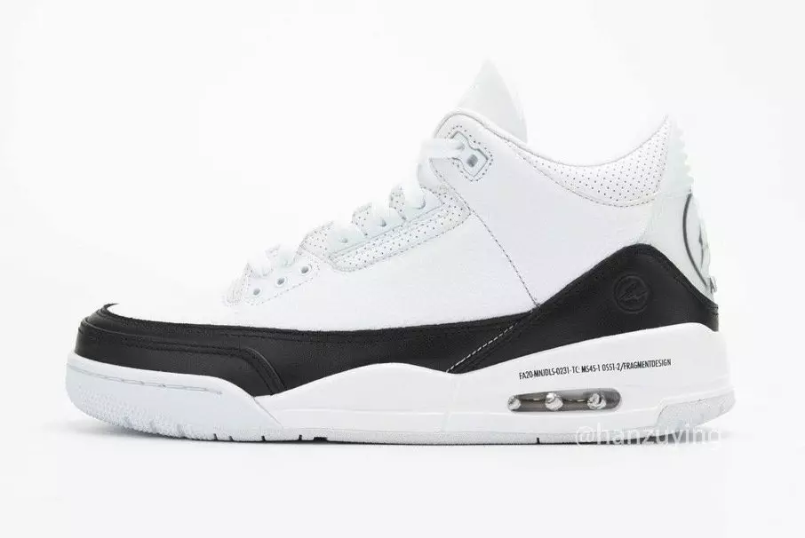 Fragment Air Jordan 3 White Black DA3595-100 תמחור תאריך יציאה