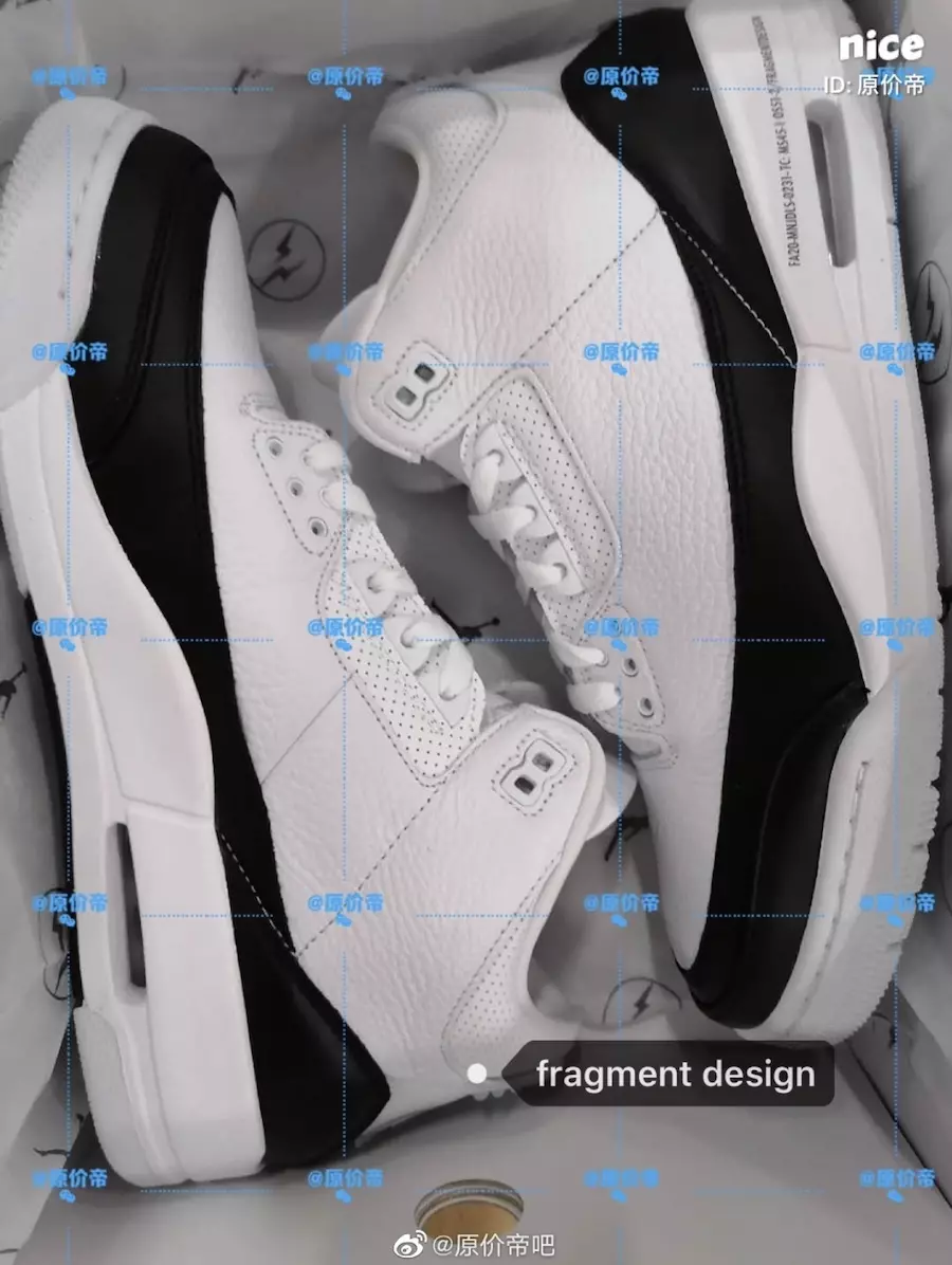 Fragment Air Jordan 3 Bijela Crna DA3595-100 Datum izlaska