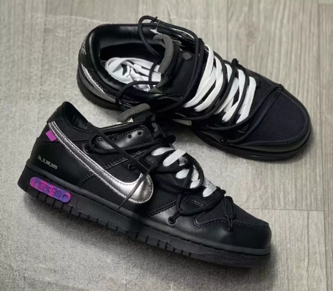 أبيض عاجي Nike Dunk Low 50 من 50 Black Release Date