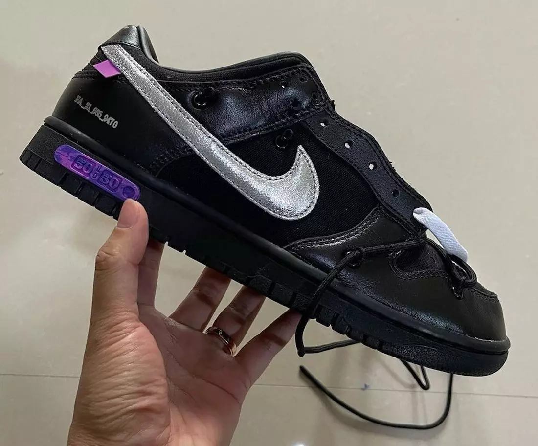 אַוועק-ווייַס Nike Dunk Low די 50 שווארצע מעלדונג טאָג