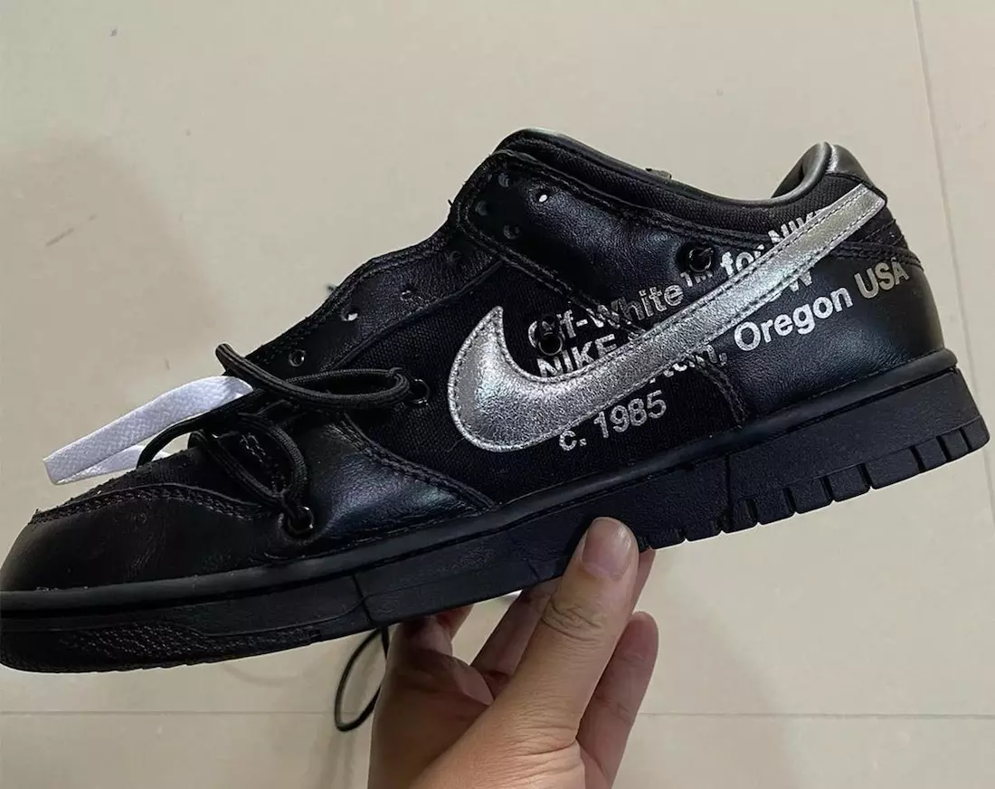 אַוועק-ווייַס Nike Dunk Low די 50 שווארצע מעלדונג טאָג