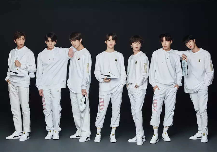 BTS x Puma Basket Noir Blanc Or