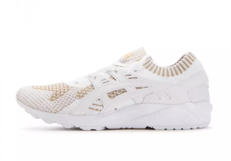 Белыя трыкатажныя красоўкі ASICS Gel Kayano