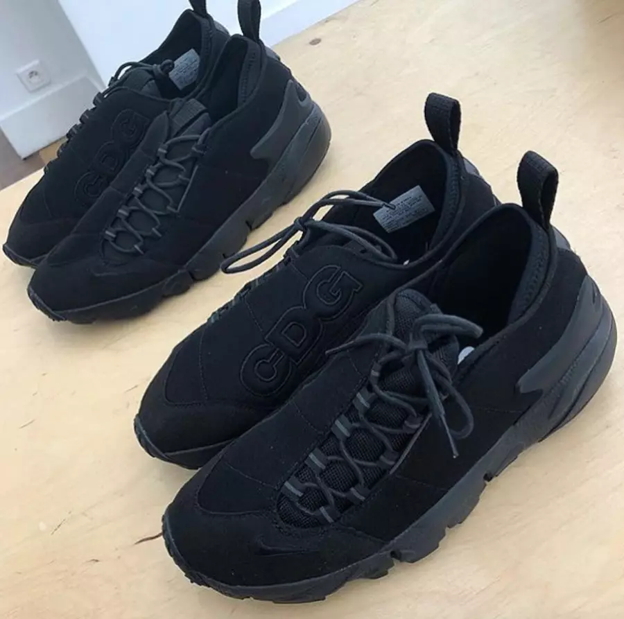 Fekete Comme des Garcons x Nike Air Footscape Megjelenés dátuma