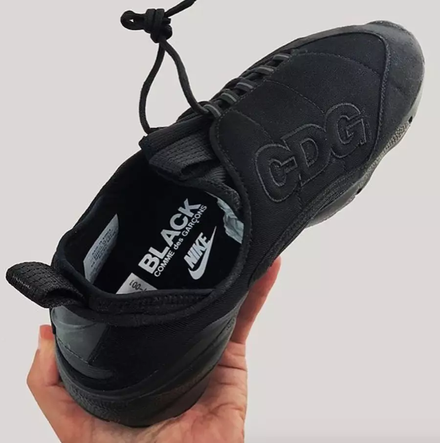 Fekete Comme des Garcons x Nike Air Footscape Megjelenés dátuma