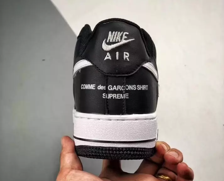 Supreme x CDG x Nike Air Force 1 төмен қара түсті