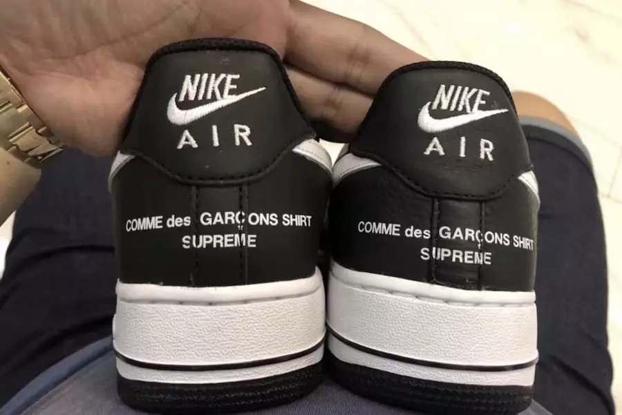 Supreme x Comme Des Garçons x Nike Air Force 1 Black Сафед