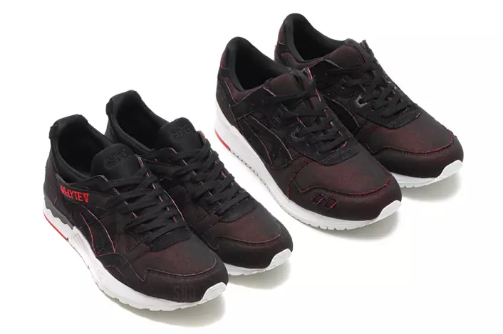 Pek Denim Jepun ASICS Gel Lyte dalam warna Hitam dan Merah