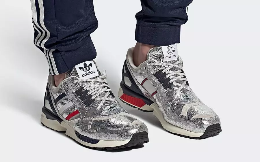 Concepts x adidas ZX 9000 がシルバー メタリック フォイルでリリース