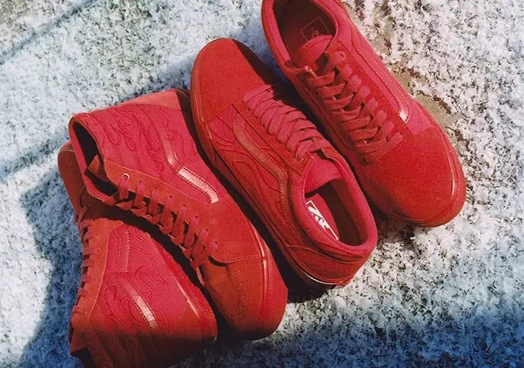 Vans "Volcano Pack" llançant en vermell amb patró de flames