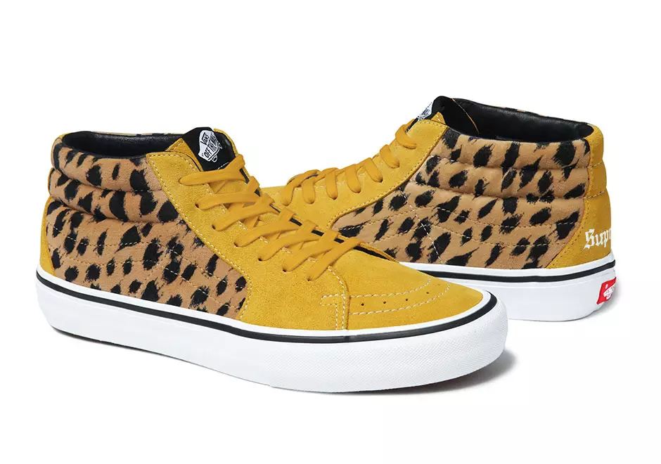 Supreme x Vans Sk8-Mid Pro Leopard-collectie