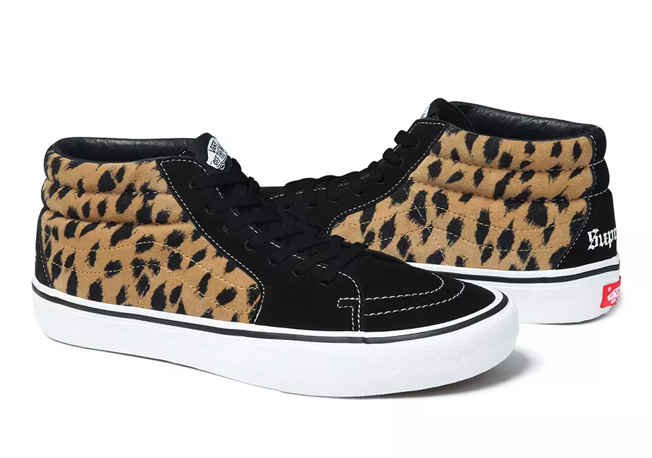 Supreme x Vans Sk8-Mid Pro Leopard-collectie