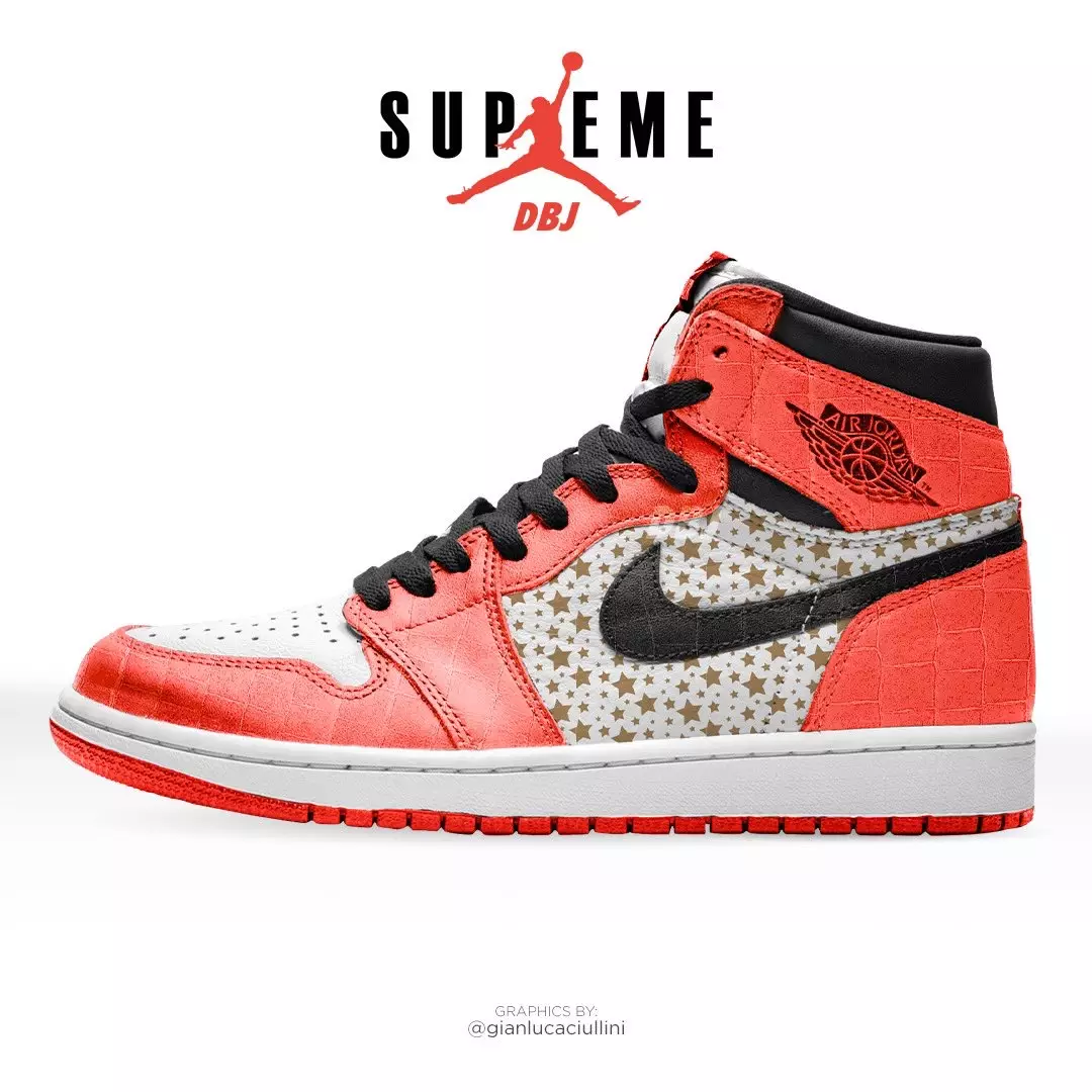 Simulador laranja do Supreme Air Jordan 1 College