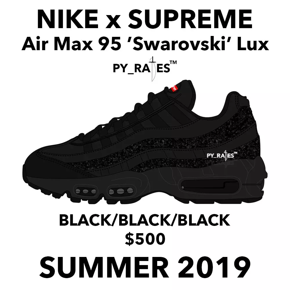 Ημερομηνία κυκλοφορίας του Supreme Nike Air Max 95 Lux Swarovski