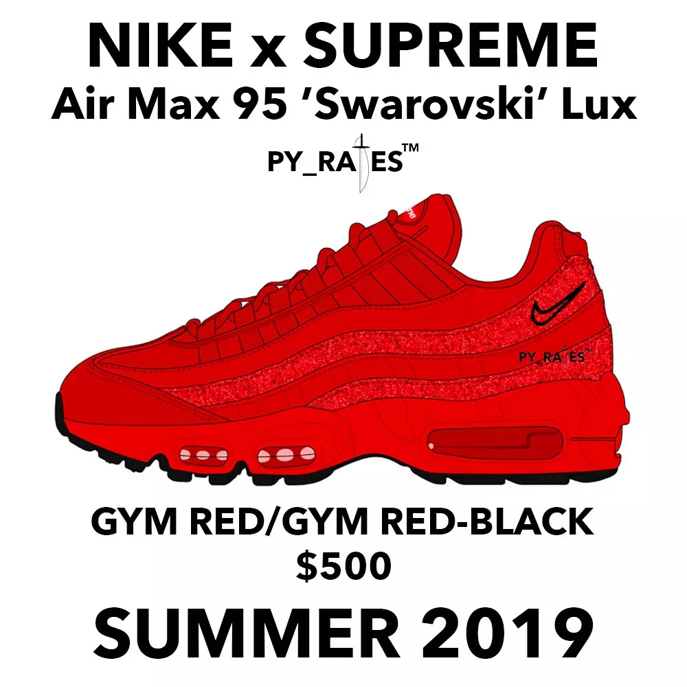 Dátum vydania Supreme Nike Air Max 95 Lux Swarovski