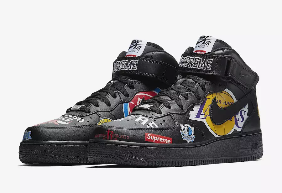 Supreme NBA Nike Air Force 1 Mid Black SNKRS Release