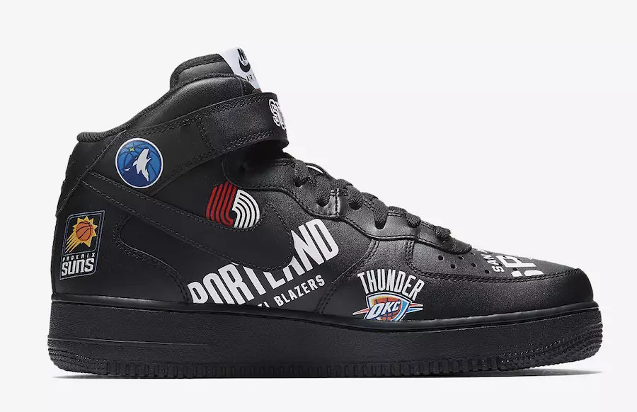 Найвищий випуск NBA Nike Air Force 1 Mid Black SNKRS