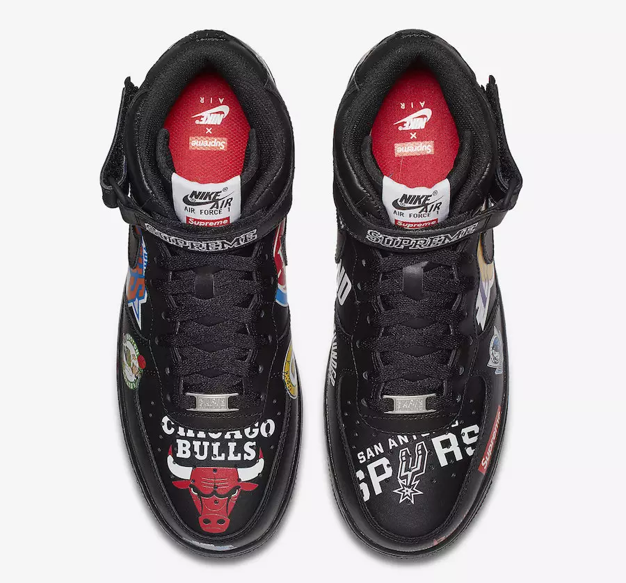 Supreme NBA Nike Air Force 1 Mid Noir Sortie SNKRS