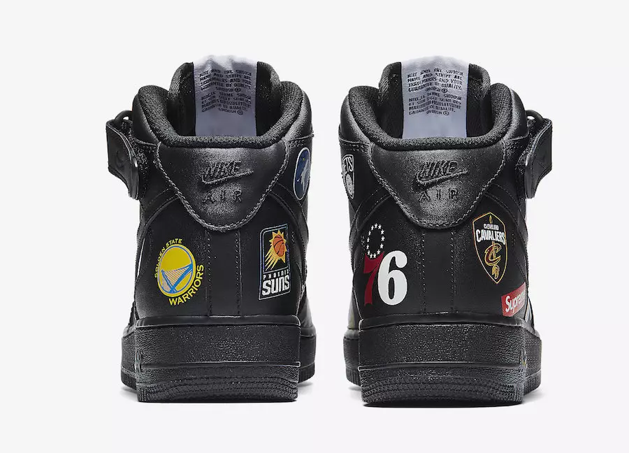 Supreme NBA Nike Air Force 1 Mid Black SNKRS Release