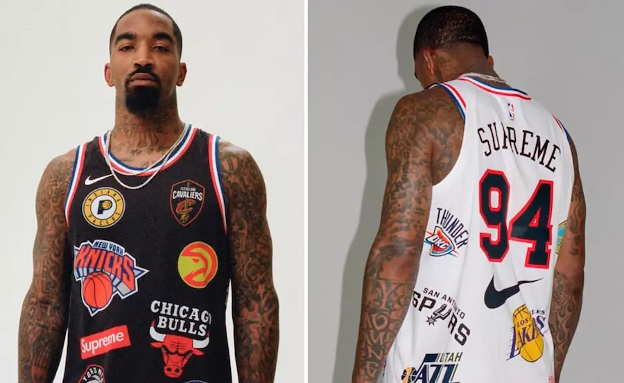 J.R. Smith presenta in anteprima le maglie con logo Supreme x Nike x NBA