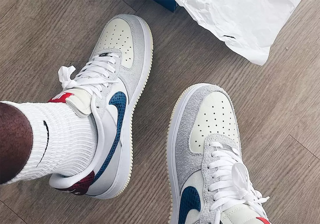 Neporazený Nike Air Force 1 Low Dunk vs AF1 Grey Blue Red Dátum vydania