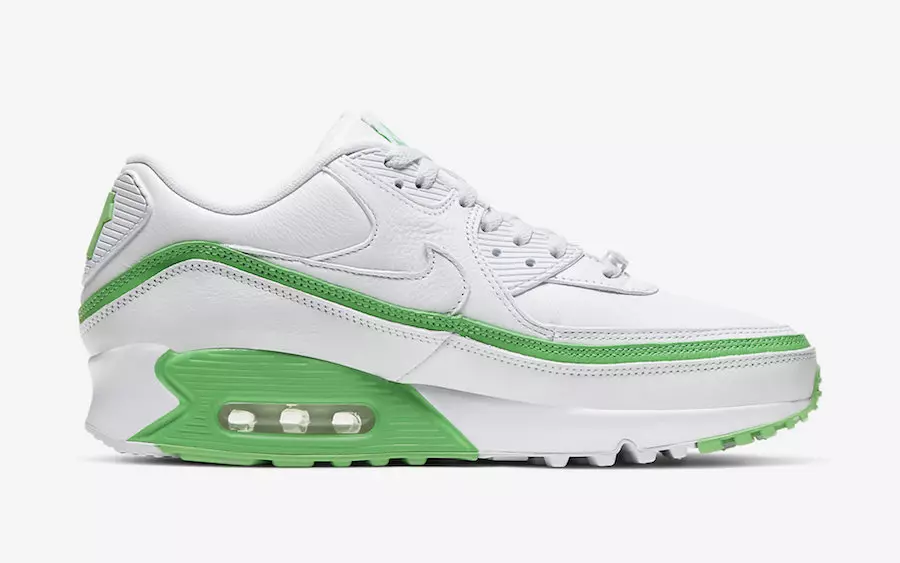 Voittamaton Nike Air Max 90 White Green Spark CJ7197-104 Julkaisupäivä