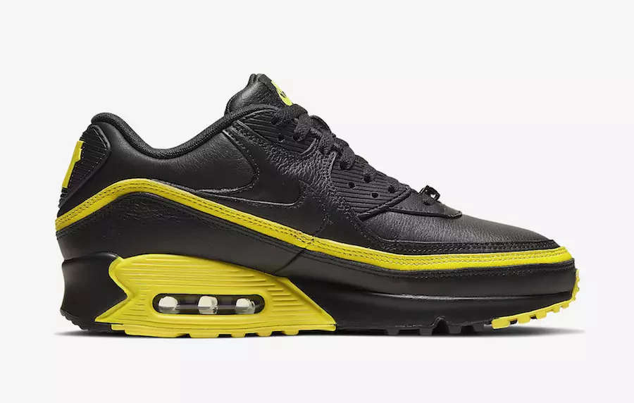 Nike Air Max 90 غير مهزوم من Nike Air Max 90 Black Optic Yellow CJ7197-001 2019 تاريخ الإصدار